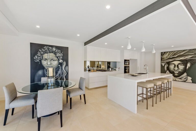 Modern apartment photographed for Sydney property listing by Cozmocom